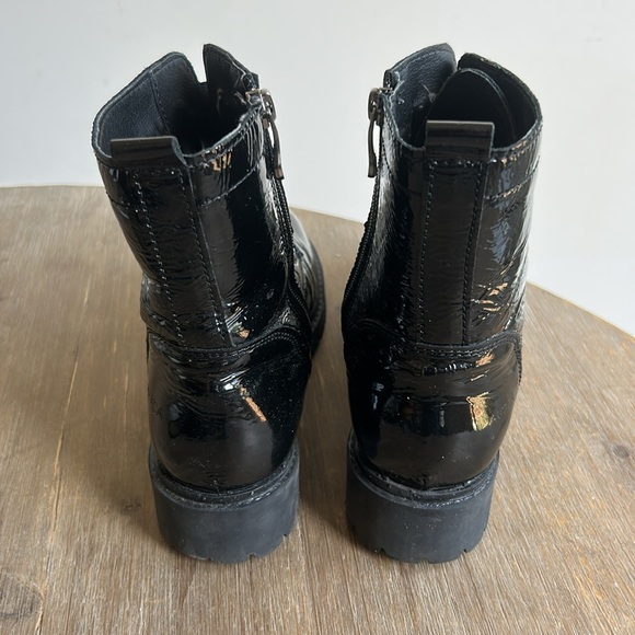 ARTICA Baldy Black Patent Leather Chunky Heel Strap Booties EU 37 US 6.5–7 - Picture 14 of 16